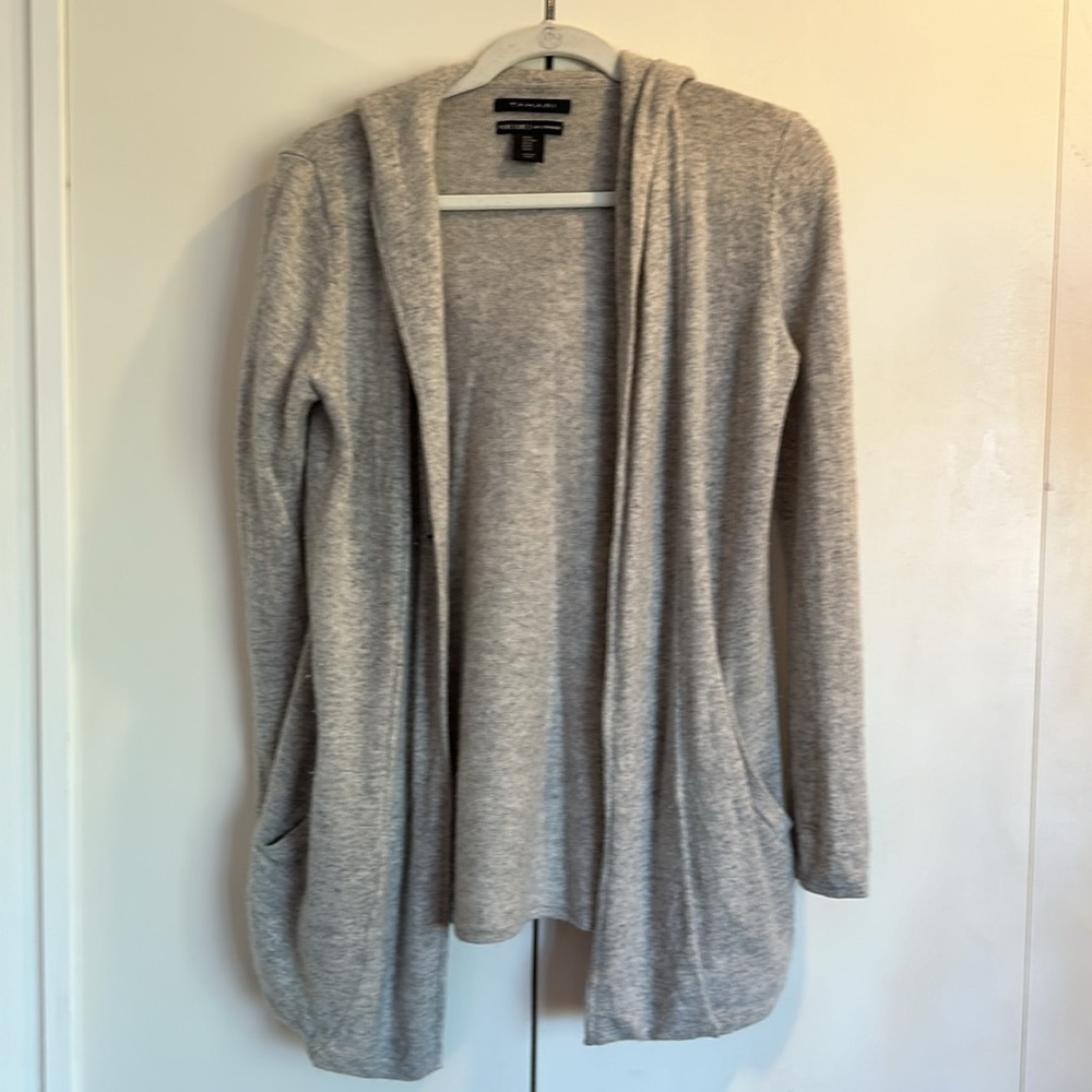 Tahari cashmere cardigan with hood